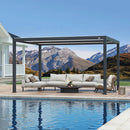 PURPLE LEAF Athena Louvered Pergola Modern Grey Pergola with White Roof for Deck Backyard Garden