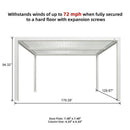 PURPLE LEAF Athena Louvered Pergola Modern White Pergola with Adjustable Roof for Deck Backyard Garden