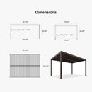 PURPLE LEAF Athena Outdoor Louvered Pergola Adjustable Metal Roof Bronze Hardtop Gazebo Patio Pavilion