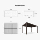 PURPLE LEAF Athena Louvered Pergola Bronze Outdoor Aluminum Pergola with Strip Lights Adjustable Gazebo for Patio Deck Garden