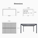 PURPLE LEAF Athena Louvered Pergola Modern Grey Pergola White Roof with Sanori Patio Couch Set Modular Sofas for Deck Backyard Garden