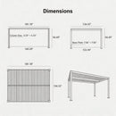 PURPLE LEAF Athena Louvered Pergola Modern Grey Pergola with White Roof for Deck Backyard Garden