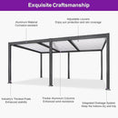 PURPLE LEAF Caesar Outdoor Louvered Pergola Patio Sun Shade Shelter with Adjustable Hardtop Patio Pergola Gray Frame White Roof
