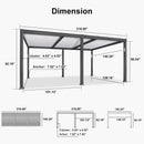 PURPLE LEAF Caesar Outdoor Louvered Pergola Patio Sun Shade Shelter with Adjustable Hardtop Patio Pergola Gray Frame White Roof