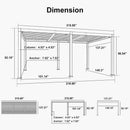 PURPLE LEAF Caesar LED Louvered Pergola with Integrated Solar Strip Lights Adjustable Aluminum Louvers Wind Resistant Pergolas for Patio Dining Deck Garden Yard White