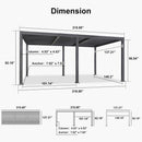 PURPLE LEAF Caesar Solar Louvered Pergola with LED Strip Lights and Control Panel Aluminum Outdoor Pergola with Adjustable Roof for Patio Deck Garden Yard Gray