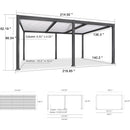 PURPLE LEAF Caesar Outdoor Louvered Pergola Patio Sun Shade Shelter with Adjustable Hardtop Patio Pergola Gray Frame White Roof