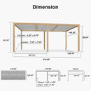 PURPLE LEAF Caesar Louvered Pergola Outdoor Wood Grain Aluminum Pergola with Adjustable Roof Patio Hardtop Gazebo for Backyard Garden