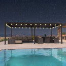 PURPLE LEAF Caesar Louvered Pergola Outdoor Adjustable Louvre Shade Modern Patio Aluminum Pergola with  Yellow Lights