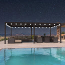 PURPLE LEAF Caesar Louvered Pergola Outdoor Adjustable Louvre Shade Modern Patio Aluminum Pergola with  Milky Lights