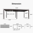 PURPLE LEAF Caesar Louvered Pergola Outdoor Adjustable Louvre Shade Modern Patio Aluminum Pergola with  Yellow Lights
