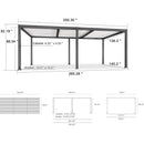 PURPLE LEAF Caesar Outdoor Louvered Pergola Patio Sun Shade Shelter with Adjustable Hardtop Patio Pergola Gray Frame White Roof