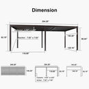 PURPLE LEAF Caesar Solar Louvered Pergola with LED Strip Lights and Control Panel Aluminum Outdoor Pergola with Adjustable Roof for Patio Deck Garden Yard Bronze
