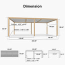 PURPLE LEAF Caesar Louvered Pergola Outdoor Wood Grain Aluminum Pergola with Adjustable Roof Patio Hardtop Gazebo for Backyard Garden