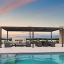 PURPLE LEAF Caesar Louvered Pergola Outdoor Adjustable Louvre Shade Modern Patio Aluminum Pergola with  Milky Lights