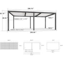 PURPLE LEAF Caesar Outdoor Louvered Pergola Patio Sun Shade Shelter with Adjustable Hardtop Patio Pergola Gray Frame White Roof