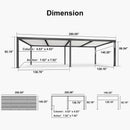 PURPLE LEAF Caesar Louvered Pergola with Milky String Lights Patio Aluminum Pergola with Independent Adjustable Rainproof Roof With Milky Lights