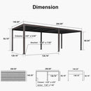 PURPLE LEAF Caesar Louvered Pergola Outdoor Adjustable Louvre Shade Modern Patio Aluminum Pergola with  Yellow Lights