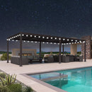 PURPLE LEAF Caesar Louvered Pergola Outdoor Adjustable Louvre Shade Modern Patio Aluminum Pergola with  Milky Lights
