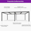 PURPLE LEAF Caesar Outdoor Louvered Pergola Patio Sun Shade Shelter with Adjustable Hardtop Patio Pergola Gray Frame White Roof