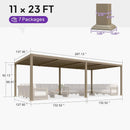 PURPLE LEAF Caesar Solar Louvered Pergola with LED Strip Lights and Control Panel Aluminum Outdoor Pergola with Adjustable Roof for Patio Deck Garden Yard Champagne