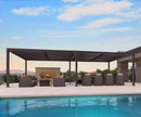 PURPLE LEAF Caesar Louvered Pergola Outdoor Adjustable Louvre Shade Modern Patio Aluminum Pergola with  Milky Lights