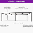 PURPLE LEAF Caesar Outdoor Louvered Pergola Patio Sun Shade Shelter with Adjustable Hardtop Patio Pergola Gray Frame White Roof