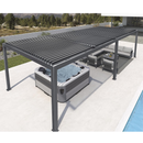 PURPLE LEAF Caesar Outdoor Louvered Pergola Patio Sun Shade Shelter with Adjustable Hardtop Patio Pergola Grey
