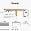 PURPLE LEAF Caesar Louvered Pergola Outdoor Wood Grain Aluminum Pergola with Adjustable Roof Patio Hardtop Gazebo for Backyard Garden