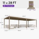 PURPLE LEAF Caesar Solar Louvered Pergola with LED Strip Lights and Control Panel Aluminum Outdoor Pergola with Adjustable Roof for Patio Deck Garden Yard Champagne