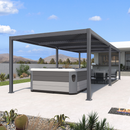 PURPLE LEAF Caesar Outdoor Louvered Pergola Patio Sun Shade Shelter with Adjustable Hardtop Patio Pergola Grey