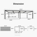 PURPLE LEAF Caesar Outdoor Louvered Pergola Patio Sun Shade Shelter with Adjustable Hardtop Patio Pergola Gray Frame White Roof