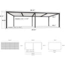 PURPLE LEAF Caesar Outdoor Louvered Pergola Patio Sun Shade Shelter with Adjustable Hardtop Patio Pergola Gray Frame White Roof
