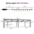 PURPLE LEAF Caesar Louvered Pergola with String Lights Patio Aluminum Pergola with Independent Adjustable Rainproof Roof With Yellow Lights