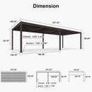 PURPLE LEAF Caesar Louvered Pergola Outdoor Adjustable Louvre Shade Modern Patio Aluminum Pergola with  Yellow Lights