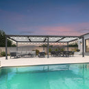 PURPLE LEAF Caesar Louvered Pergola with Milky String Lights Patio Aluminum Pergola with Independent Adjustable Rainproof Roof With Milky Lights