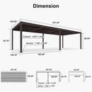 PURPLE LEAF Caesar Solar Louvered Pergola with LED Strip Lights and Control Panel Aluminum Outdoor Pergola with Adjustable Roof for Patio Deck Garden Yard Bronze