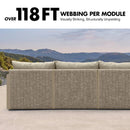 PURPLE LEAF Sanori L-Shaped Patio Couch Set Modular Sofa with Beige Cushions for Backyard
