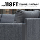 PURPLE LEAF Sanori Classical with Table Grey Patio Conversation Set with Cushions for Poolside