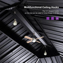 PURPLE LEAF Hardtop Gazebo for Patio Wood Grain Aluminum Frame Awning with String Lights-clear