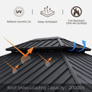 PURPLE LEAF Outdoor Metal Carport with Grey Steel Roof and Aluminum Frame Protective Shelter
