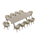 PURPLE LEAF 7/9/11 Pieces Outdoor Dining Set Aluminum Table & Wicker Rattan Chairs Modern Patio Furniture Set for Deck