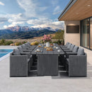 PURPLE LEAF Sanori Outdoor Dining Set Weather-Resistant Aluminum Table and Chairs Set with Backrest Pillow and Olefin Cushions for Deck