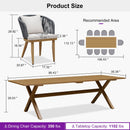 PURPLE LEAF Teak Patio Dining Set with Cushions and Pillow All-Weather Wicker Patio Table Set for Garden, Deck, and Yard