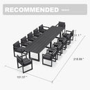 PURPLE LEAF Caesar Outdoor Dining Set Aluminum Luxury Patio Furniture Table and Chairs Set with Olifen Removable Thick Cushion and Pillow Patio Dining Sets for Garden Deck