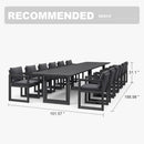 PURPLE LEAF Caesar Outdoor Dining Set Aluminum Luxury Patio Furniture Table and Chairs Set with Olifen Removable Thick Cushion and Pillow Patio Dining Sets for Garden Deck