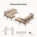 PURPLE LEAF Sicilia U-Shaped Modular Outdoor Sectional with Sunbrella Khaki Cushions Flexible Layout for Commercial Outdoor Spaces