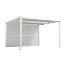 PURPLE LEAF Athena Louvered Pergola white Outdoor Aluminum Pergola with Shutter Wall Adjustable Gazebo Rainproof for Patio Deck Garden