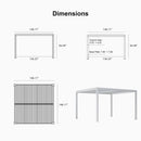 PURPLE LEAF Athena Louvered Pergola Modern White Pergola with Adjustable Roof for Deck Backyard Garden