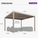 PURPLE LEAF Athena Louvered Pergola Champagne Outdoor Aluminum Pergola with Strip Lights Adjustable Gazebo for Patio Deck Garden
